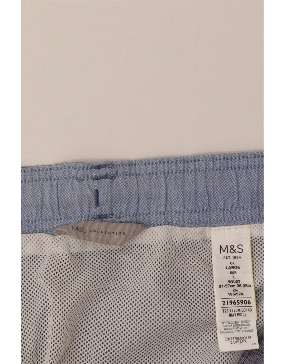 Marks & Spencer - Bañador para hombre, talla grande, algodón azul