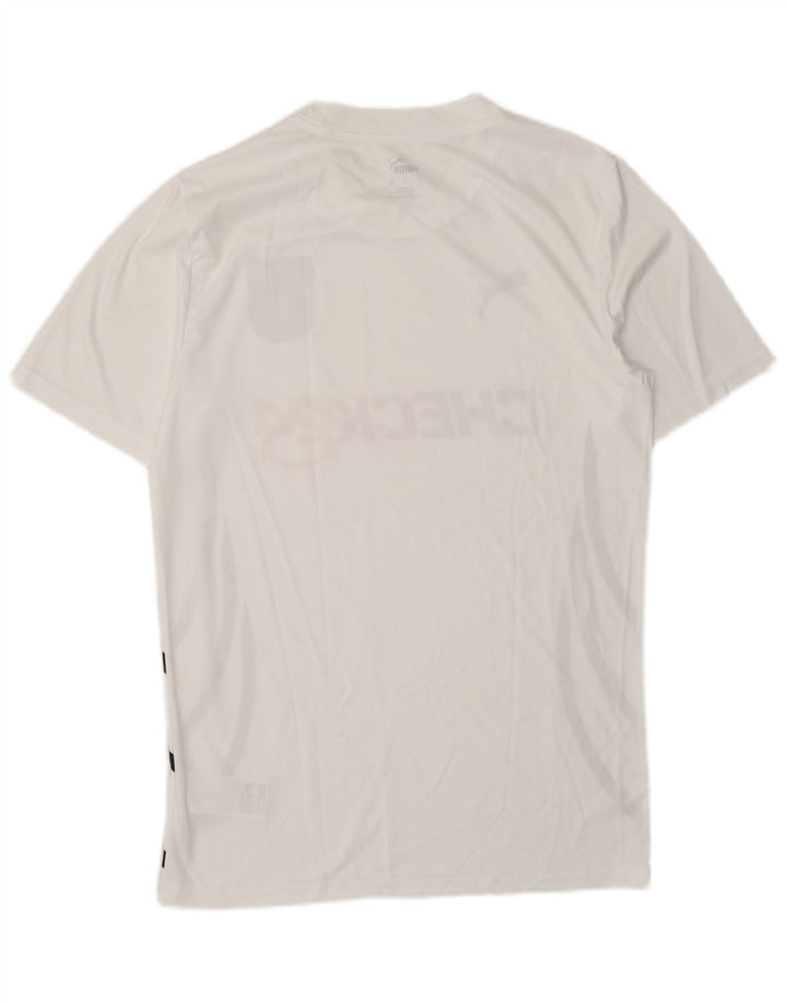Puma Mens Deutshland Graphic Camiseta Top Pequeño Blanco Rayas Poliéster