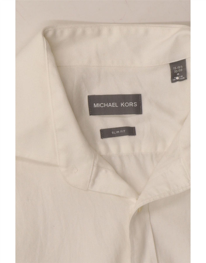MICHAEL KORS Mens Slim Fit Shirt Size 15 1/2 Medium White Cotton Vintage Michael Kors and Second-Hand Michael Kors from Messina Hembry 
