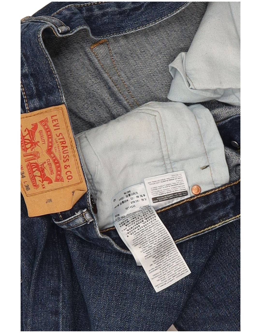 Levi's Vaqueros rectos 501 para hombre W34 L36 Algodón azul