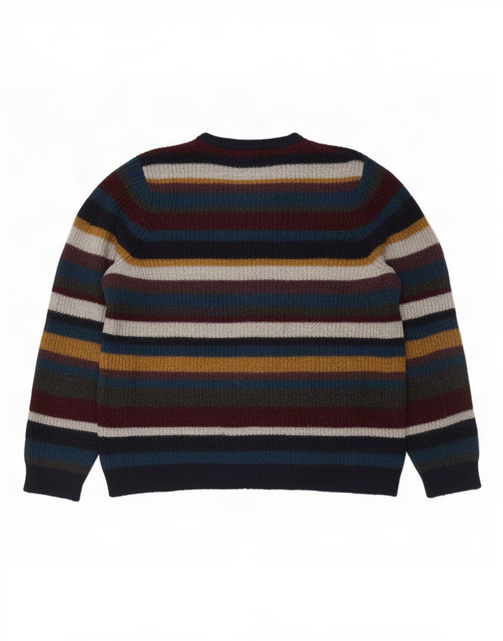 Marks & Spencer - Jersey de cuello redondo para hombre, talla mediana, multicolor, a rayas
