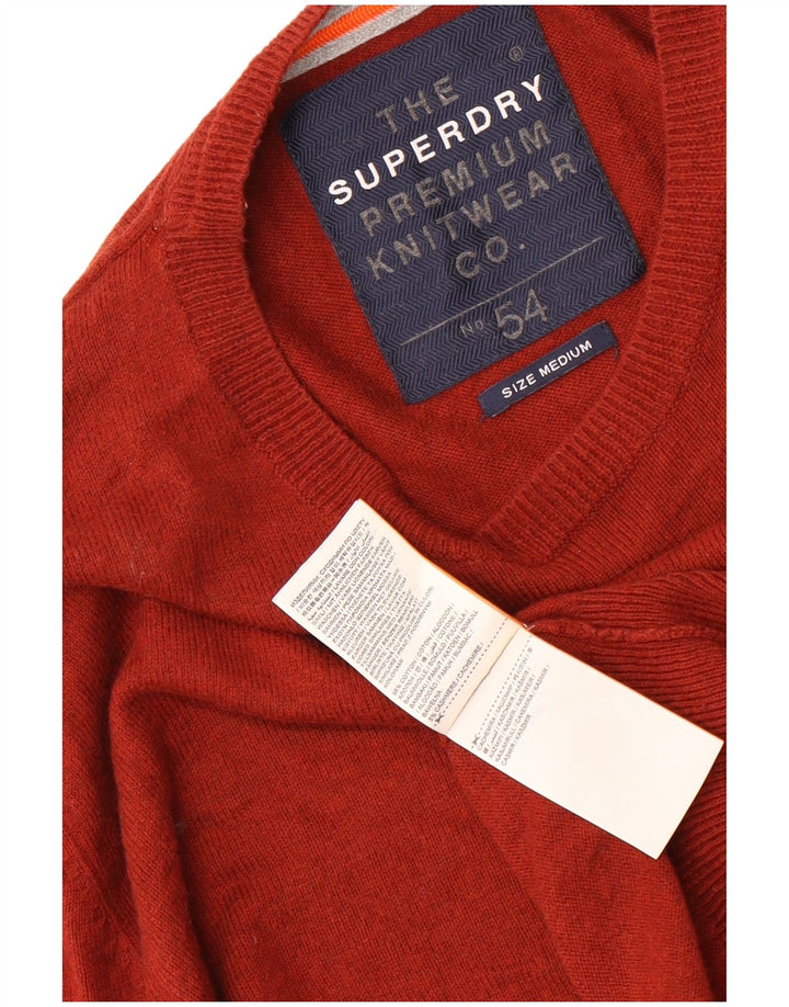 SUPERDRY Jersey de cuello redondo para hombre de algodón granate medio