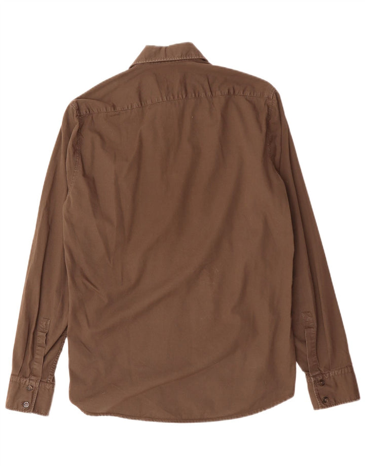 Camisa Hugo Boss Hombre Small Marrón Algodón
