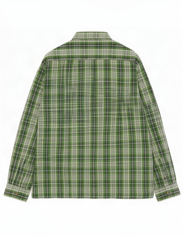 Camisa Brugi Hombre 2XL Poliéster Cuadros Verdes