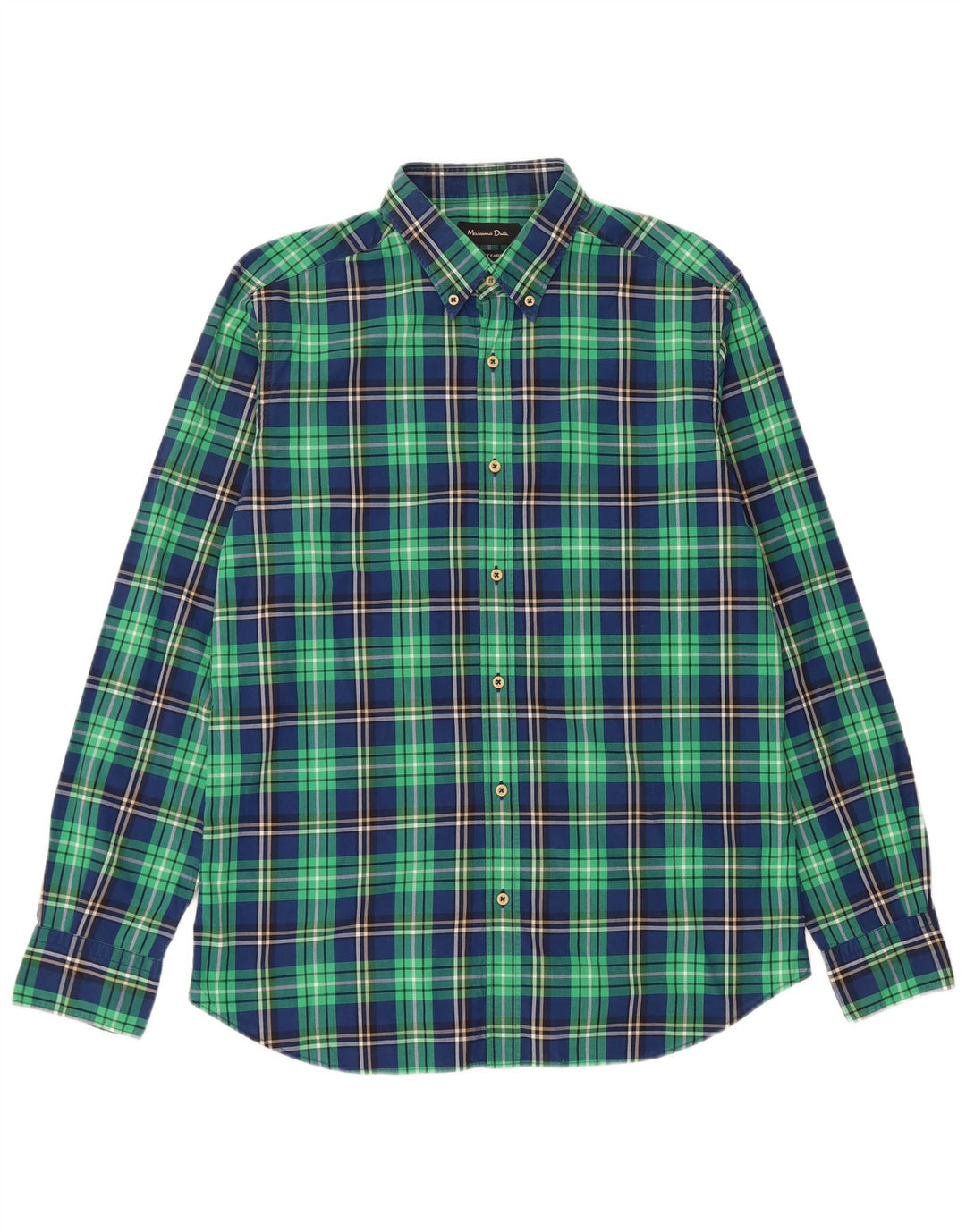Camisa Massimo Dutti Hombre Cuadros Verde Medio