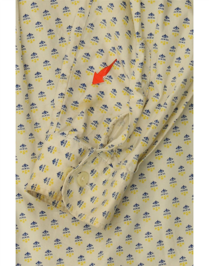 UNIFORM Camisa holgada con estampado abstracto para mujer UK 40 Algodón amarillo medio