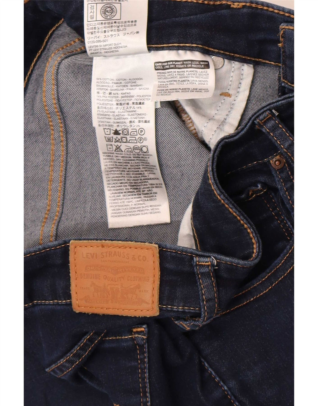 Vaqueros Levi's 712 Slim Mujer W30 L32 Algodón Azul Marino
