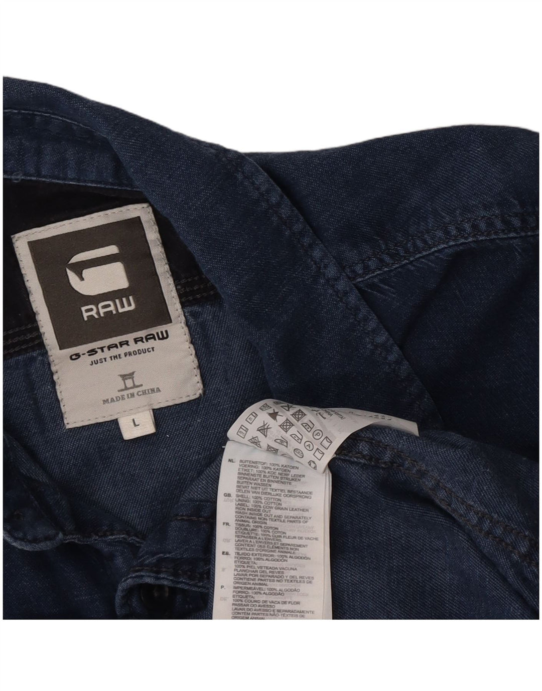 G-Star Hombre Camisa De Manga Corta Grande Azul Algodón