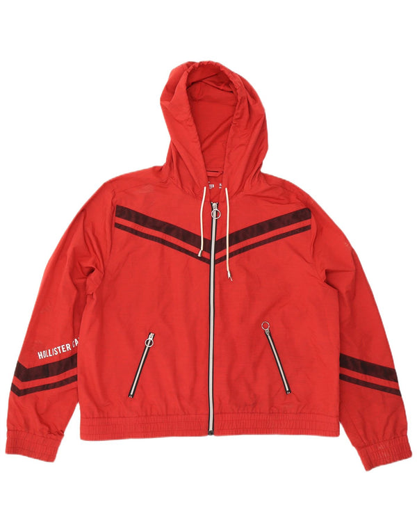 Hollister Mujer Graphic Chándal Top Chaqueta UK 40 XL Rojo Colorblock