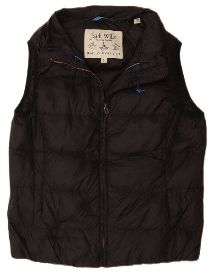 Jack Wills Chaleco acolchado para mujer UK 12 Medium Black