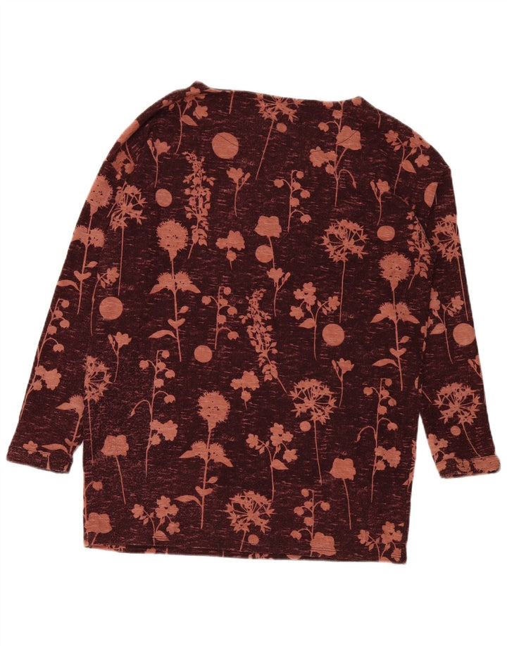 Marks & Spencer Top para mujer de manga larga UK 42 Medio Borgoña Floral