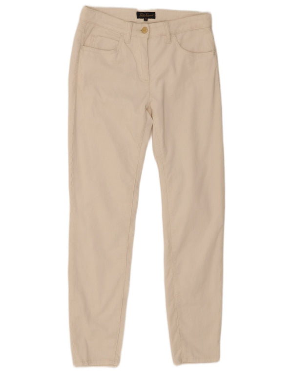 Luisa Spagnoli Pantalones de pana delgados para mujer IT 40 Small W28 L29 Blanco