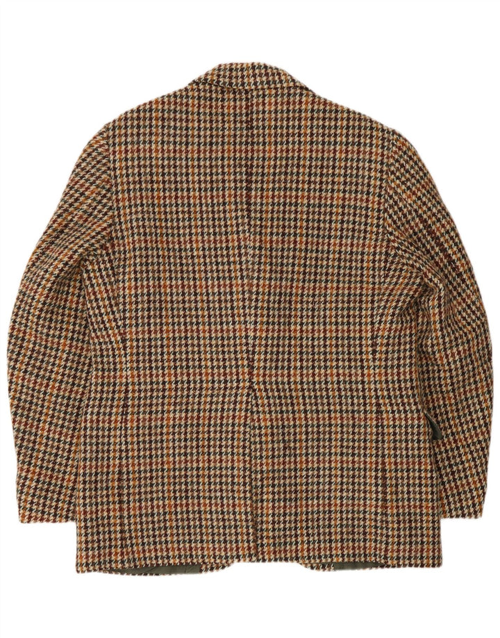 Harris Tweed Chaqueta tipo blazer de 2 botones para hombre Reino Unido 40 Grande Marrón Pata de gallo
