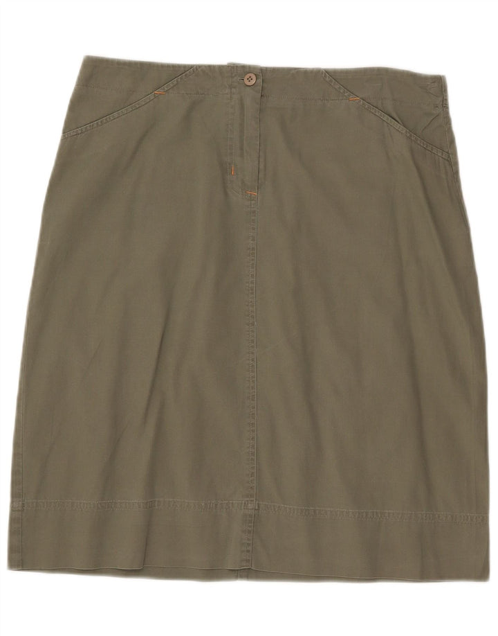 Awear Falda de línea A para mujer US 14 XL W33 Algodón verde