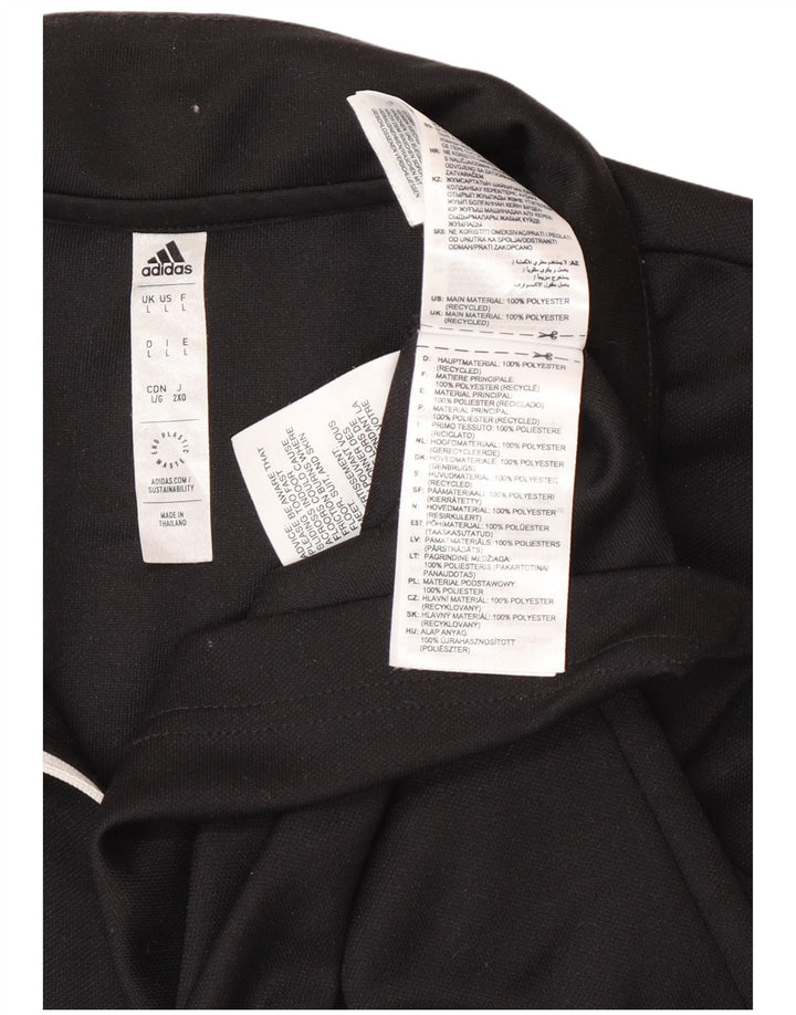 Adidas Hombre Zip Neck Top Manga Larga Grande Negro Poliéster Deportes