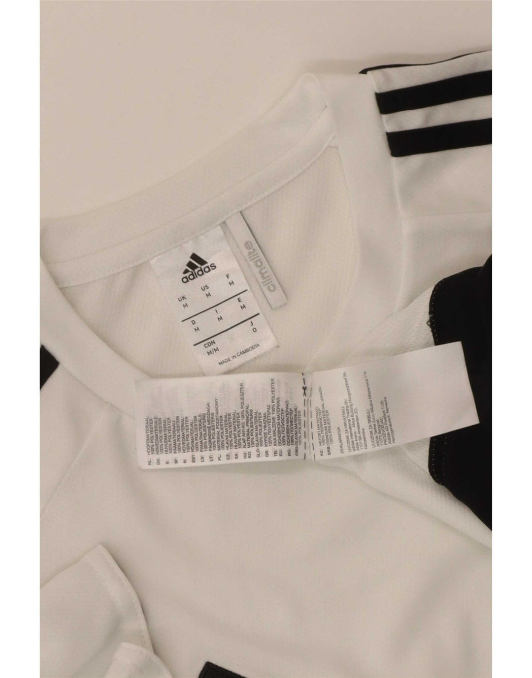 Adidas Hombre Climalite Camiseta Top Medio Blanco Colorblock Poliéster