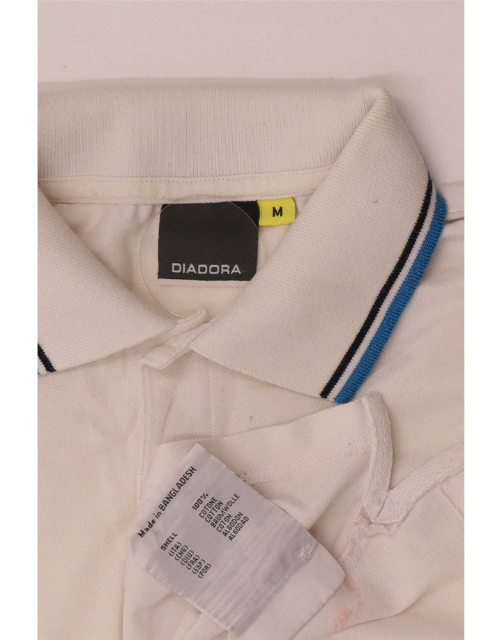 Diadora Polo Hombre De Algodón A Rayas Blanco Mediano