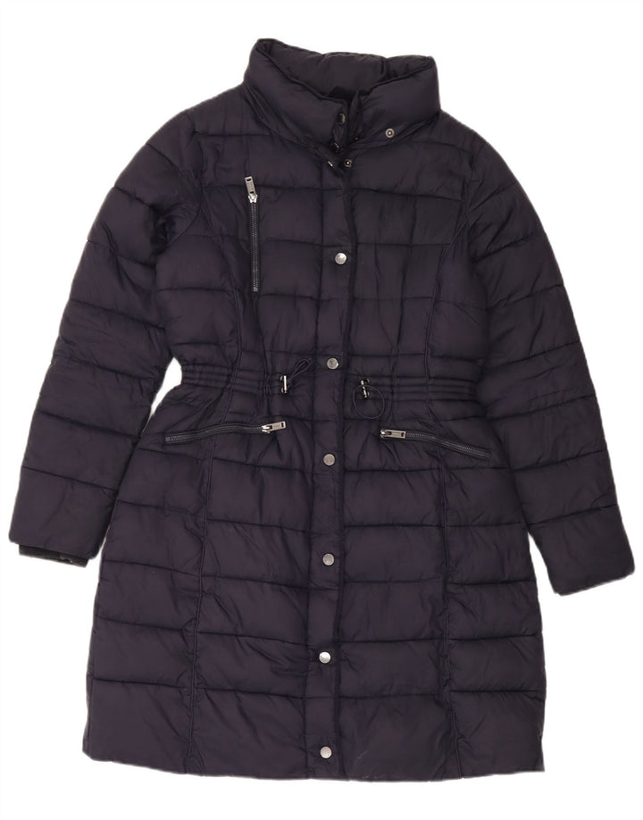 Monsoon Abrigo acolchado para mujer UK 44 Medium Azul marino Nylon
