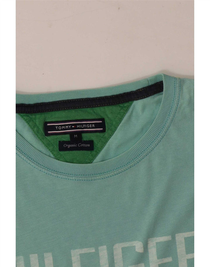 Tommy Hilfiger Camiseta gráfica para hombre Top Medium Turquesa Algodón