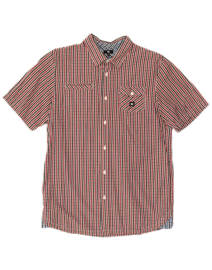 Camisa de manga corta DC para hombre Small Red Check