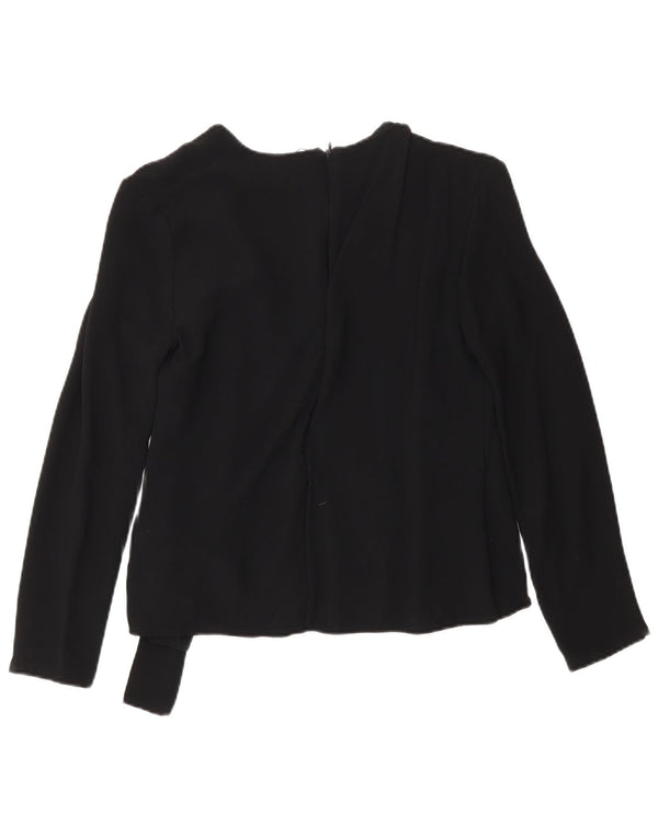 French Connection Blusa cruzada de manga larga para mujer UK 8 Small Negro
