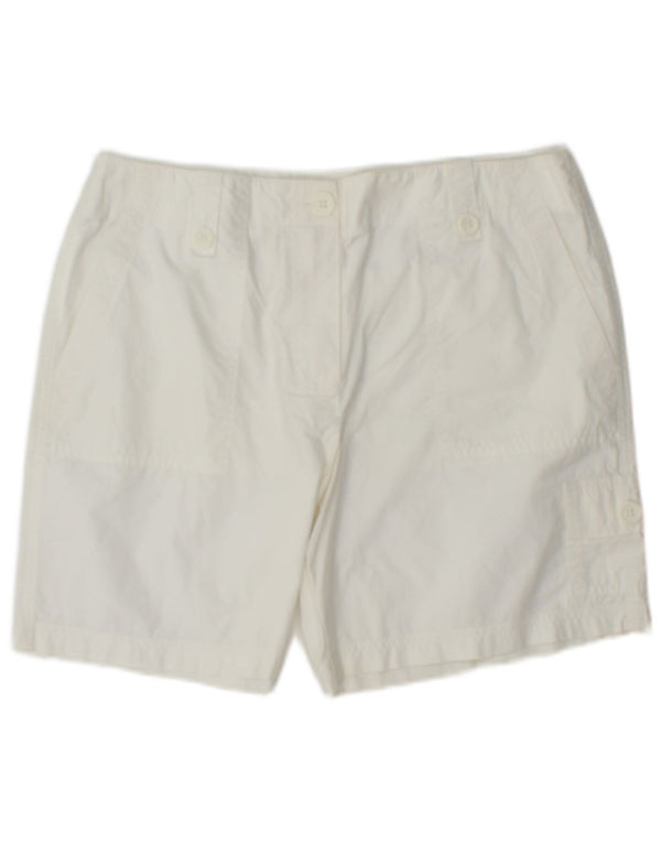 Marks & Spencer Pantalones cortos tipo cargo para mujer UK 12 Medium W32 Algodón blanco