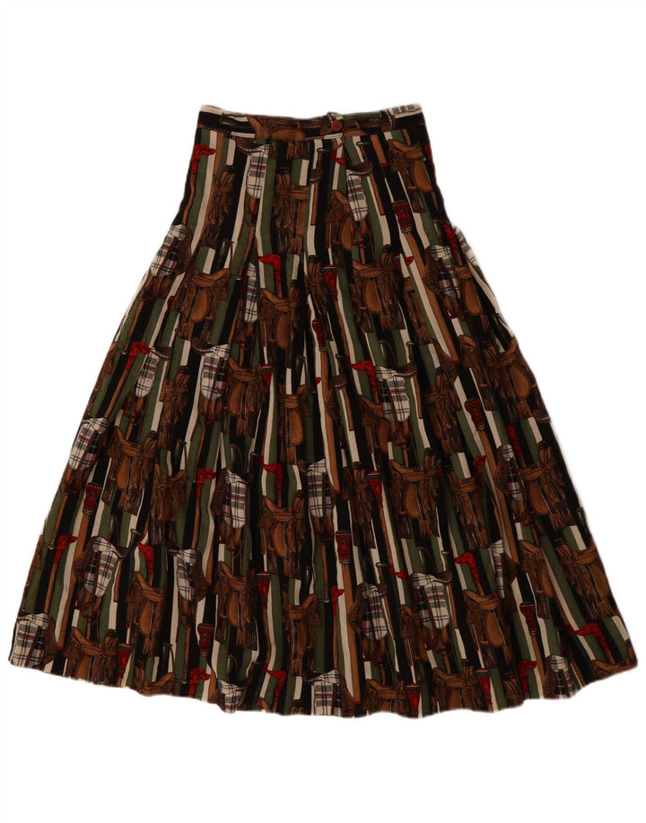 Falda plisada gráfica vintage para mujer IT 42 Mediana W28 Multicolor