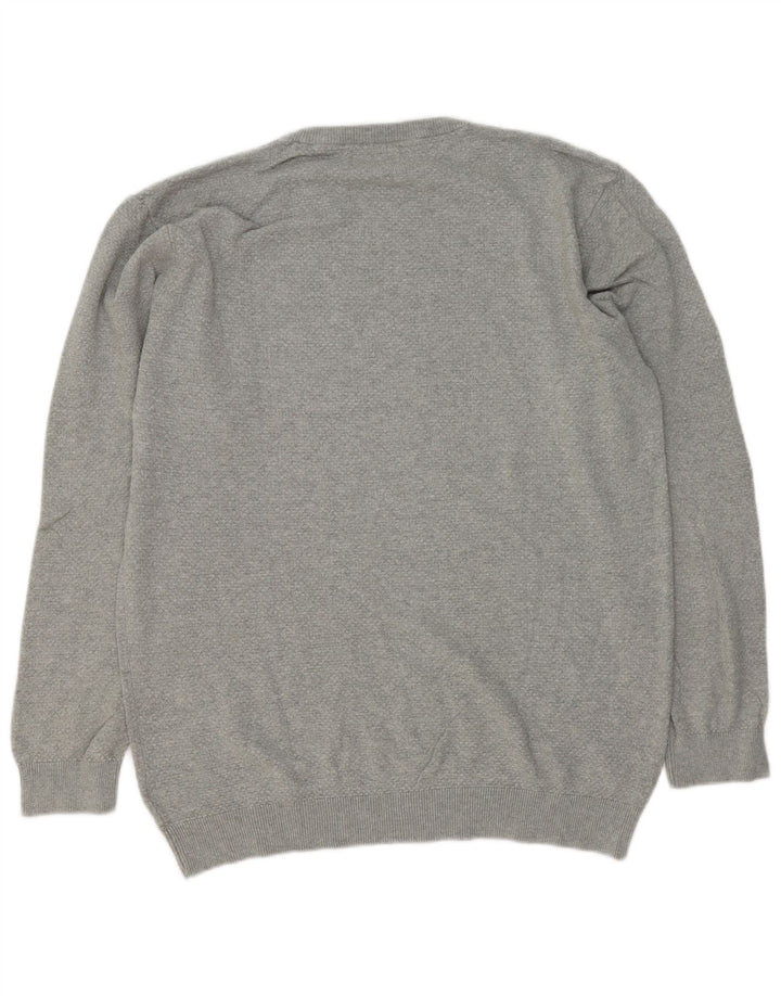 Marks & Spencer - Jersey de cuello redondo para hombre, talla XL, algodón gris