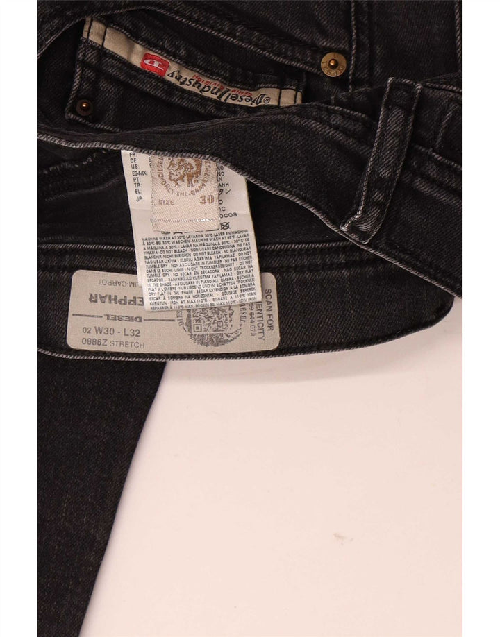 Diesel Hombre Zanahoria Slim Jeans W30 L32 Algodón Negro