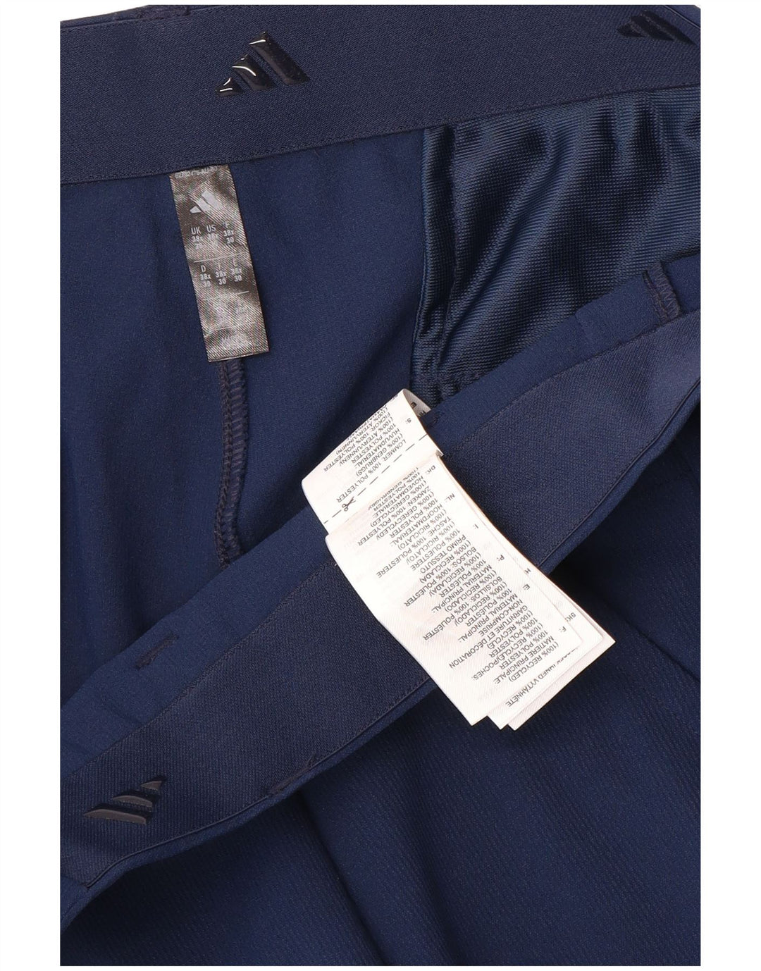 Adidas Pantalón Chino Pegged Para Hombre W38 L28 Poliéster Azul Marino