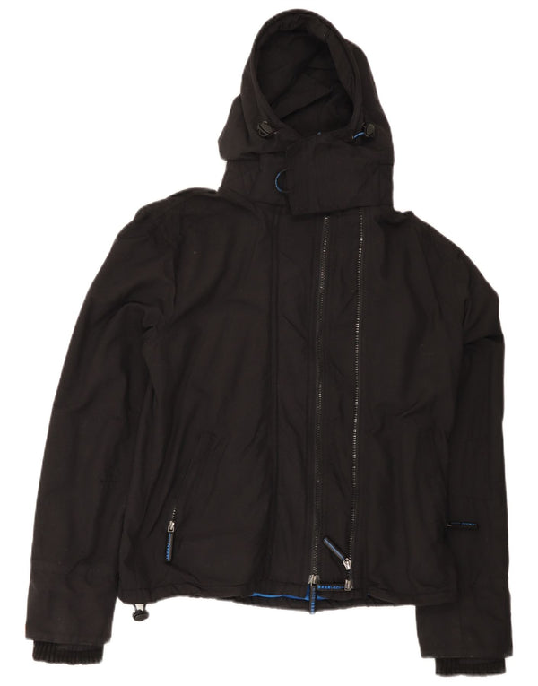 Superdry Chaqueta Cortavientos Con Capucha Para Mujer UK 44 Medium Black Nylon