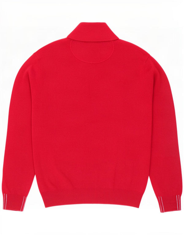 Marlboro Classics - Jersey con cuello y cremallera para hombre, talla grande, lana roja