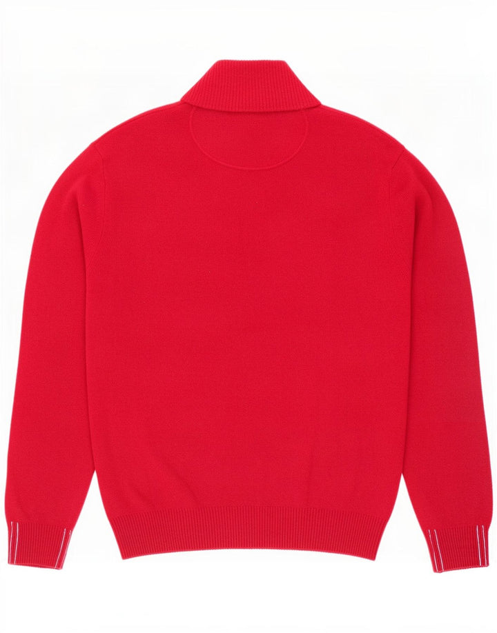 Marlboro Classics - Jersey con cuello y cremallera para hombre, talla grande, lana roja