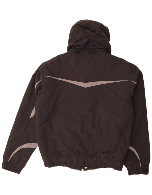 Brugi Chaqueta cortavientos con capucha para hombre UK 42 XL Poliéster color block negro