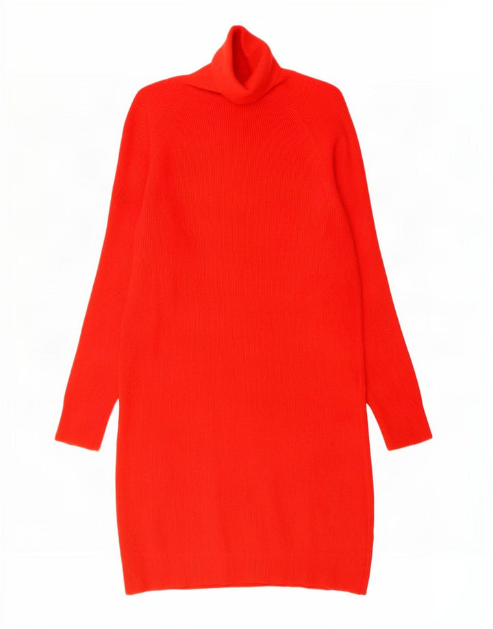 Massimo Dutti Vestido Jersey Mujer UK 44 Mediano Lana Roja