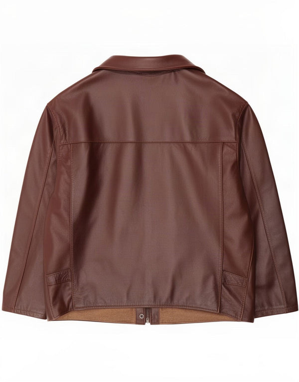 Chaqueta de cuero vintage para hombre UK 42 XL Marrón