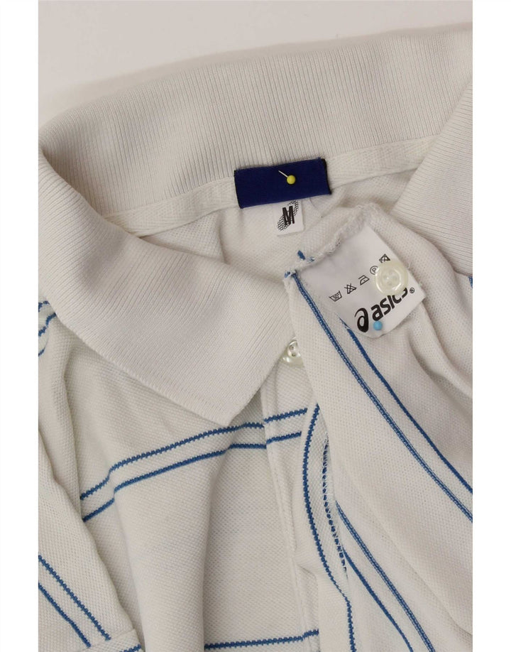 Polo Asics Hombre Algodón A Rayas Blanco Mediano