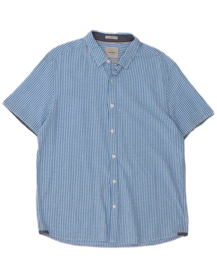 Camisa de manga corta para hombre White Stuff XL Blue Gingham