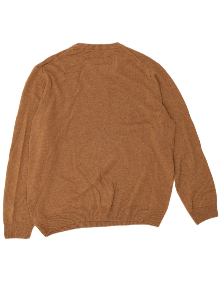 Marks & Spencer - Jersey de cuello redondo para hombre, talla 2XL, lana de cordero marrón