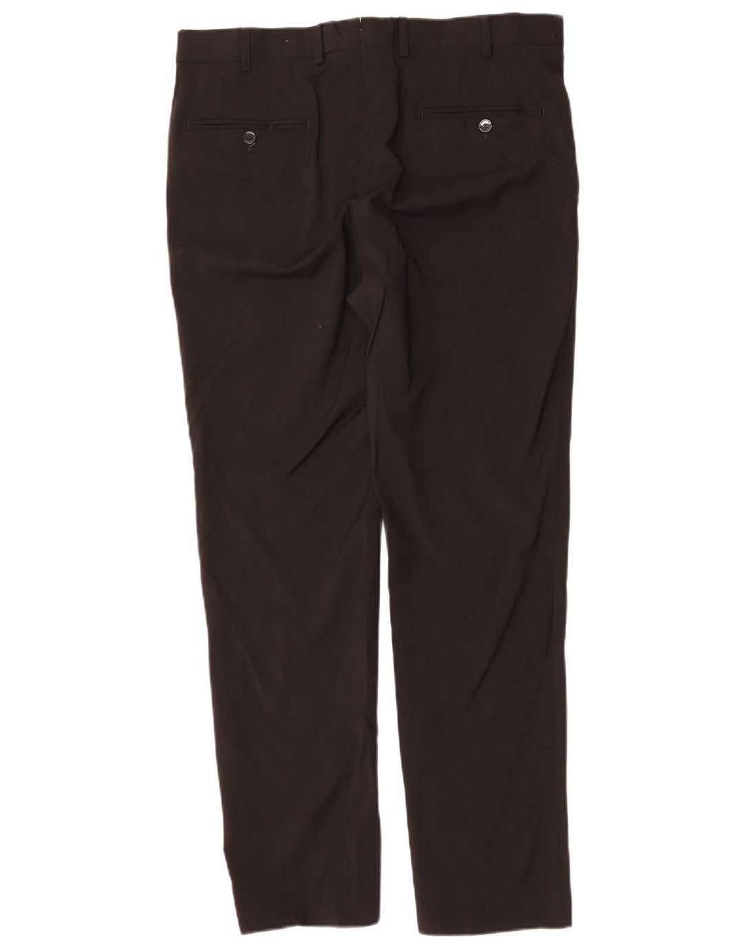 MASSIMO DUTTI Pantalón de traje ajustado para hombre EU 44 Large W34 L31 Lana negra