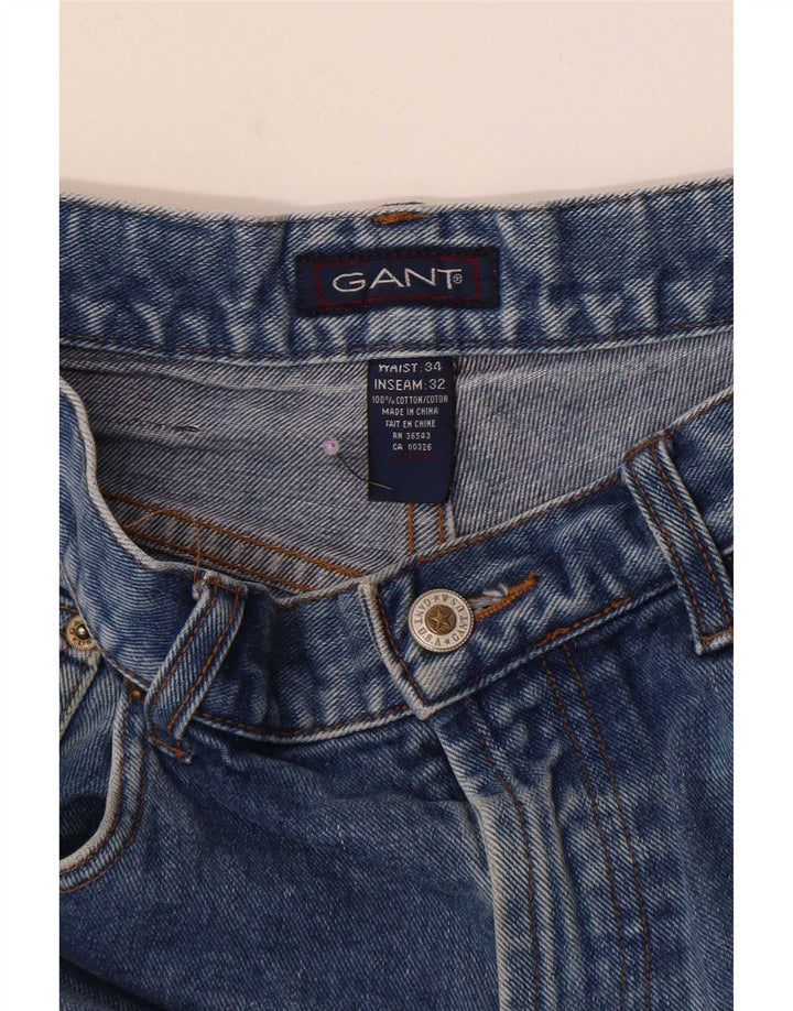 Gant Vaqueros Tapered Para Hombre W34 L32 Algodón Azul