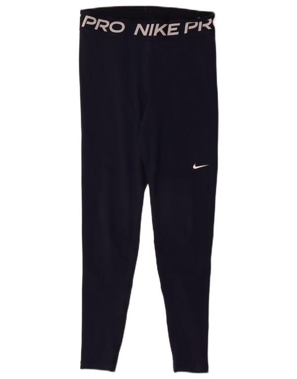 Nike - Leggings gráficos Dri Fit para mujer, talla 40, poliéster, color azul marino mediano