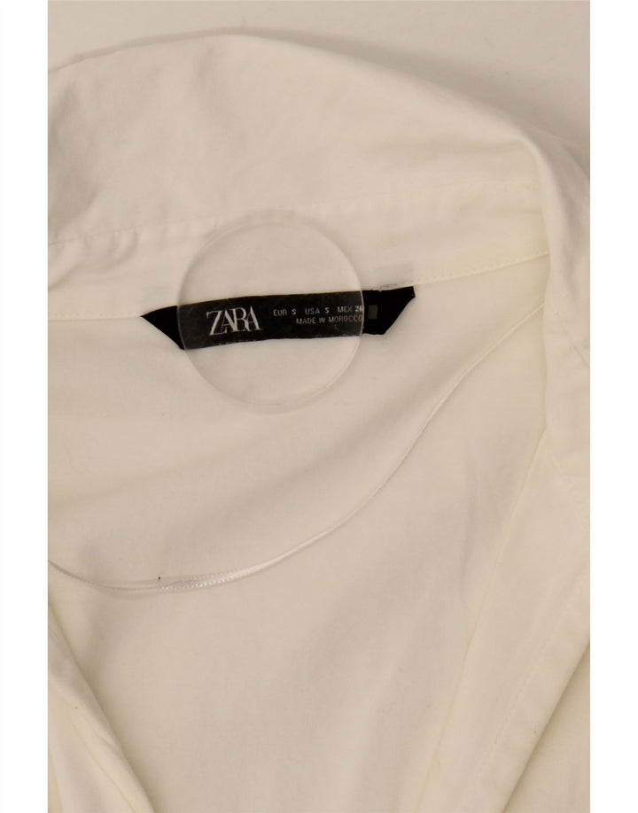 ZARA Blusa camisera extragrande para mujer UK 40 Small Blanco