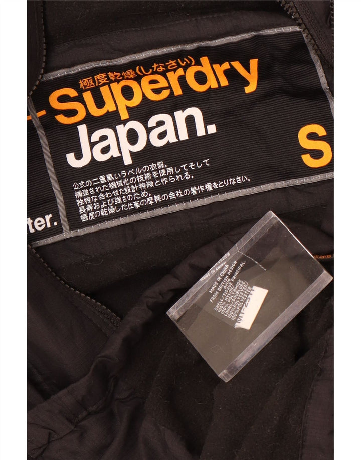 Superdry Chaqueta cortavientos con capucha para hombre UK 36 Small Black Nylon
