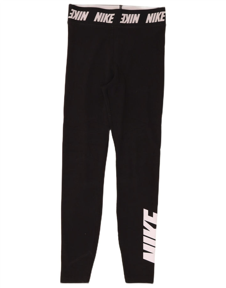 NIKE Leggings gráficos para mujer UK 8 Small Algodón negro