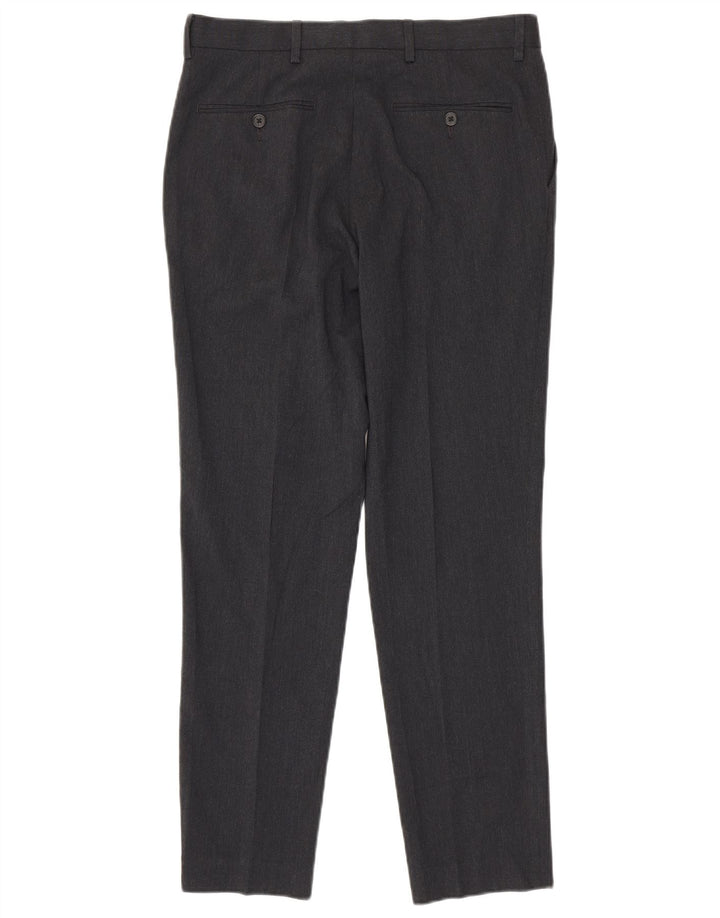 Marks & Spencer Pantalón de traje ajustado para hombre W32 L31 Poliéster gris
