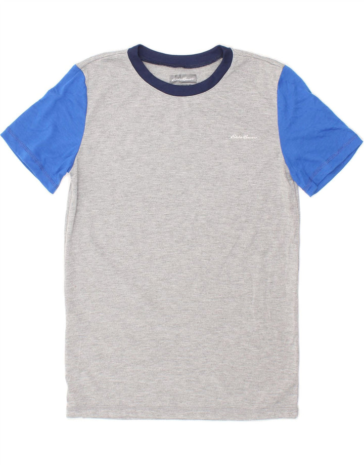 EDDIE BAUER Boys T-Shirt Top 14-15 Years Large Grey Colourblock Vintage Eddie Bauer and Second-Hand Eddie Bauer from Messina Hembry 