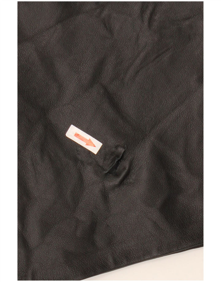 Falda de cuero vintage para mujer W32 grande negro