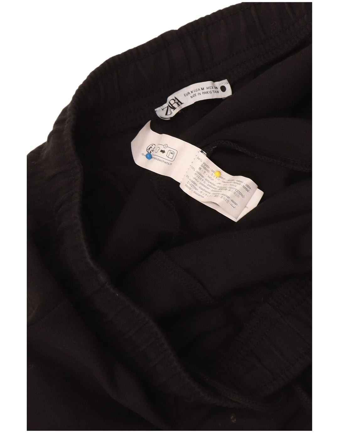 Zara Mujer Pantalones De Chándal UK 42 Mediano Negro Algodón