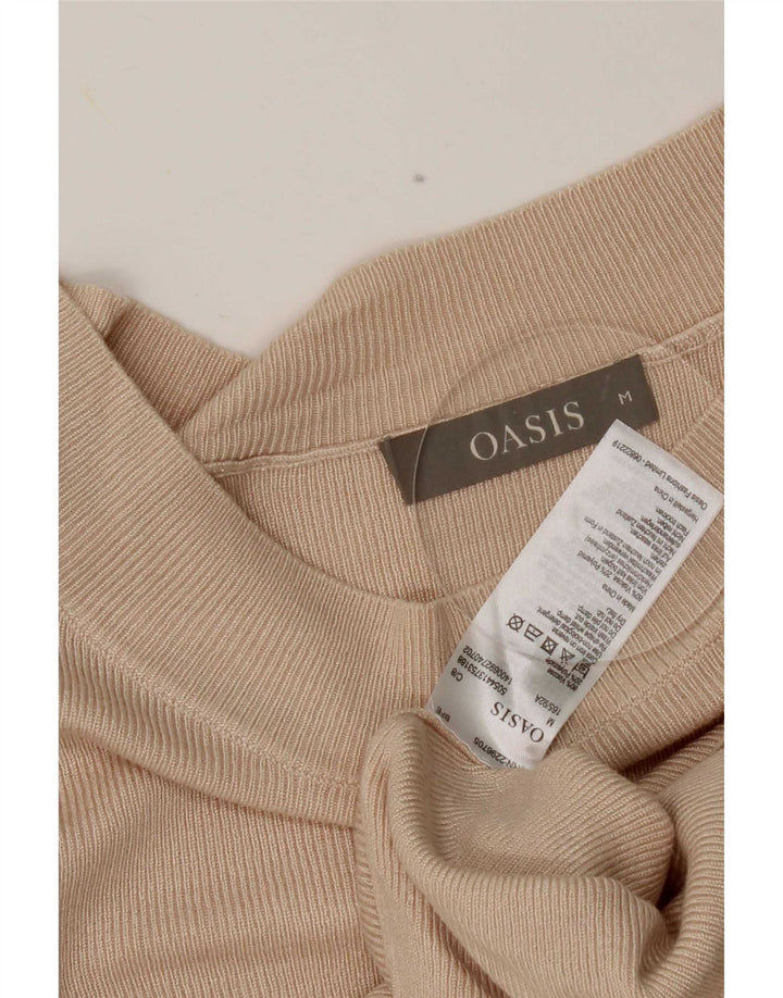 Oasis Mujer Crop Top Manga 3/4 UK 42 Viscosa Beige Medio